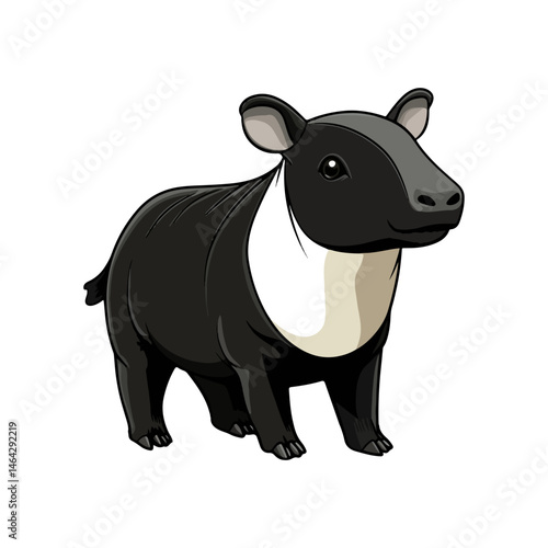 malayan tapir, animal, vector, transparent background, mammal, wildlife, zoo, large, big, nature, cute, isolated
