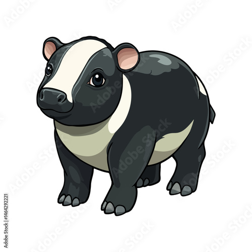 malayan tapir, animal, vector, transparent background, mammal, wildlife, zoo, large, big, nature, cute, isolated