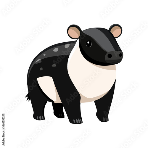 malayan tapir, animal, vector, transparent background, mammal, wildlife, zoo, large, big, nature, cute, isolated