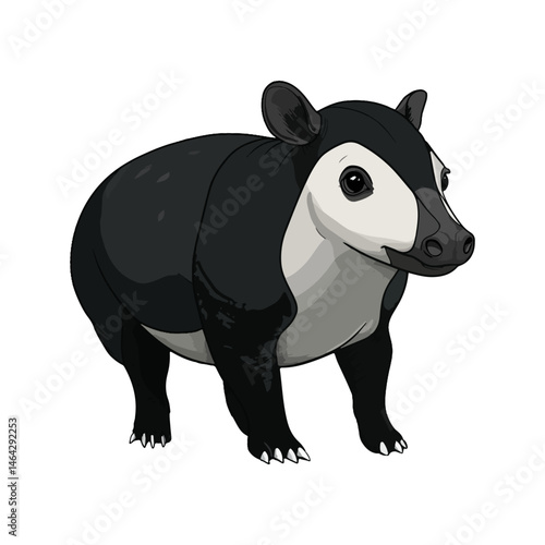 malayan tapir, animal, vector, transparent background, mammal, wildlife, zoo, large, big, nature, cute, isolated