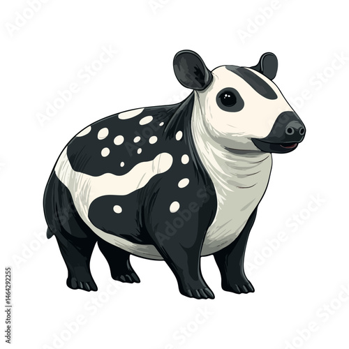 malayan tapir, animal, vector, transparent background, mammal, wildlife, zoo, large, big, nature, cute, isolated
