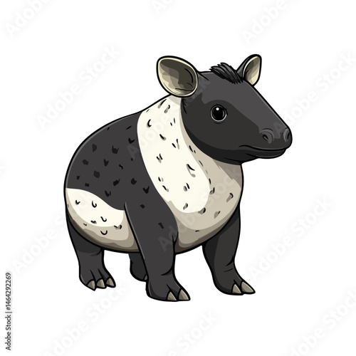malayan tapir, animal, vector, transparent background, mammal, wildlife, zoo, large, big, nature, cute, isolated