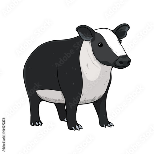 malayan tapir, animal, vector, transparent background, mammal, wildlife, zoo, large, big, nature, cute, isolated