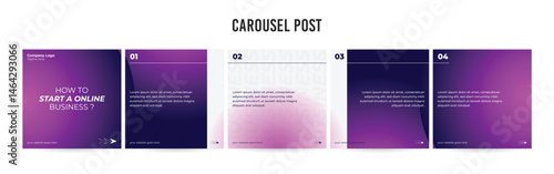 Editable Instagram Carousel Post Layout Set, Social Media Marketing microblog template design, tips & tricks linkedin post template, eps 10.	