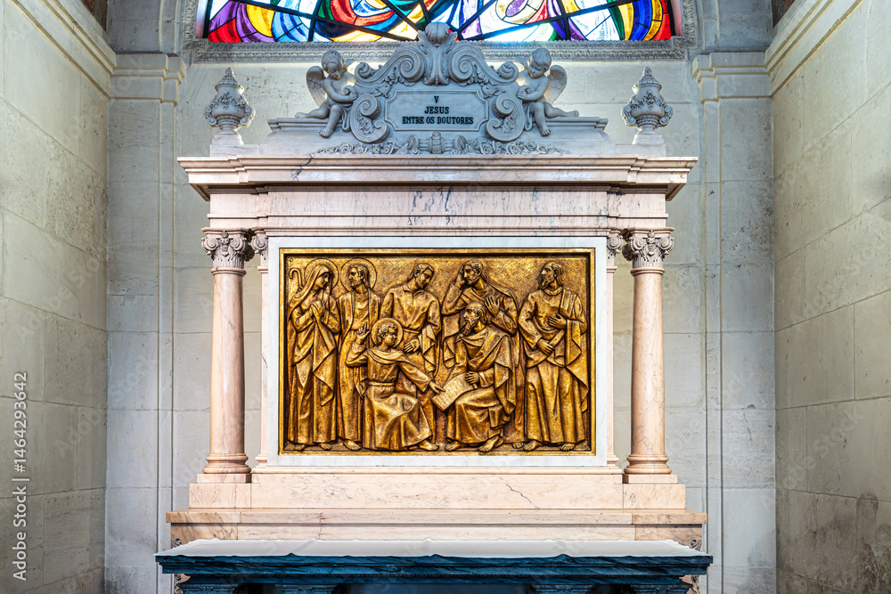Interior of Sanctuary of Fatima, Portugal. Basilica of Our Lady of the Rosary, Basilica de Nossa Senhora do Rosario