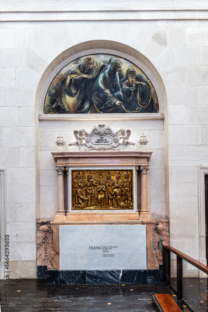 Interior of Sanctuary of Fatima, Portugal. Basilica of Our Lady of the Rosary, Basilica de Nossa Senhora do Rosario