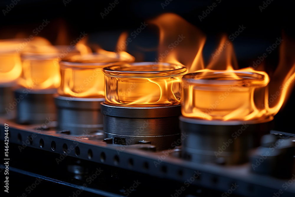 Industrial Glass Manufacturing Process with Fiery Thermal Tempering for Product Durability