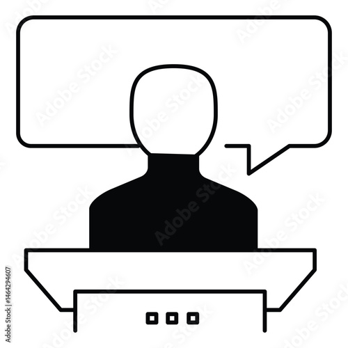 Legal vector Icon design Depicting Witness Testimony in Courtroom