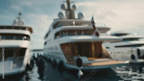 Businessmen Handshake Against Luxury Yachts on Sunny Day