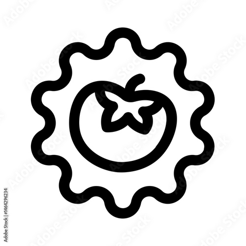 delicious tomato icon with line style, perfect for user interface projects
