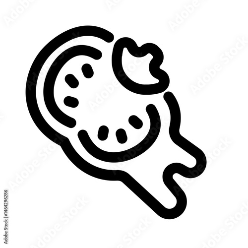 throw half tomato icon with line style, perfect for user interface projects