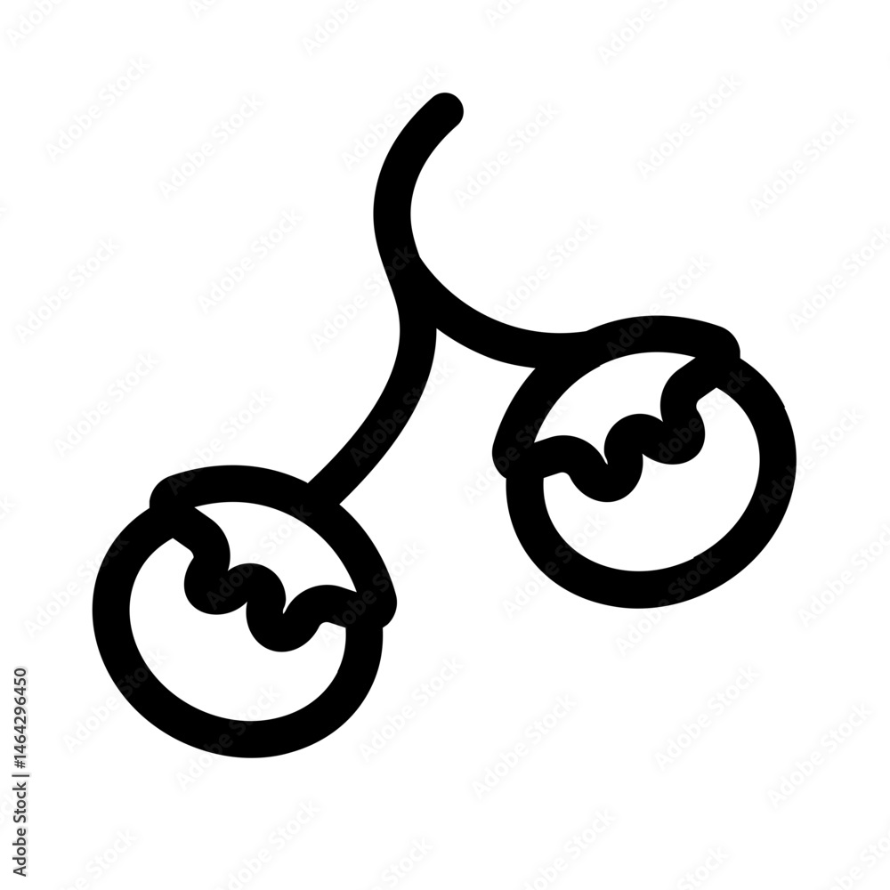 two tomatoes icon with line style, perfect for user interface projects