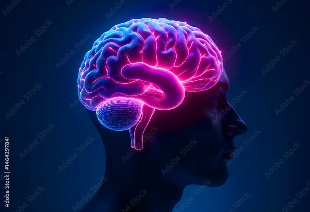 Fototapeta premium Creative Pink Brain – Feminine Power and Neural Brilliance Visualized