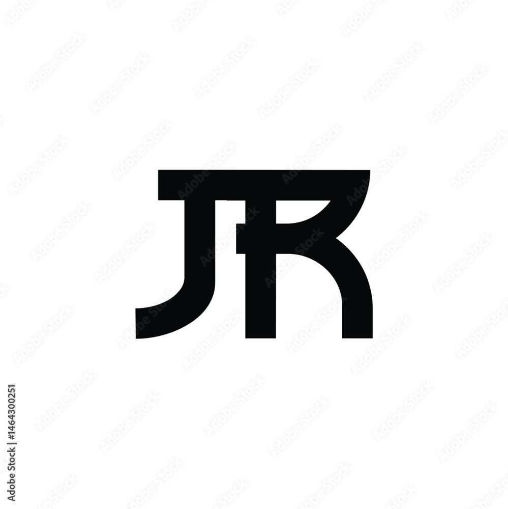 Obraz premium JR monogram logo design letter text name symbol monochrome logotype alphabet character simple logo
