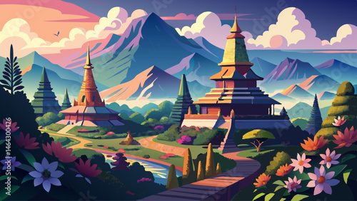 
The best of landscape in Chiang Mai. Pagodas Noppamethanedol & N. These majestic twin pagodas, perched high on Doi Inthanon, rise above the clouds with grace and spiritual elegance. Surrounded by per