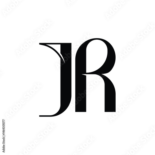 JR monogram logo design letter text name symbol monochrome logotype alphabet character simple logo