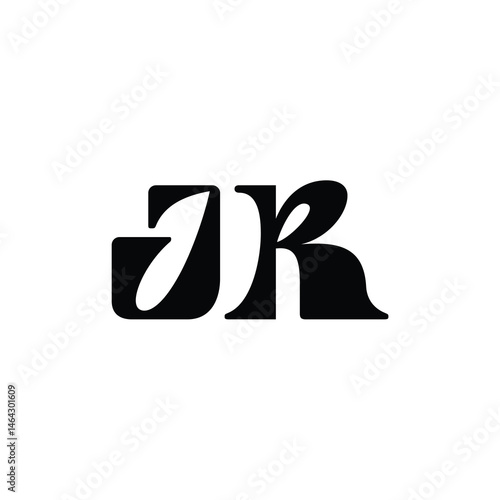 JR monogram logo design letter text name symbol monochrome logotype alphabet character simple logo