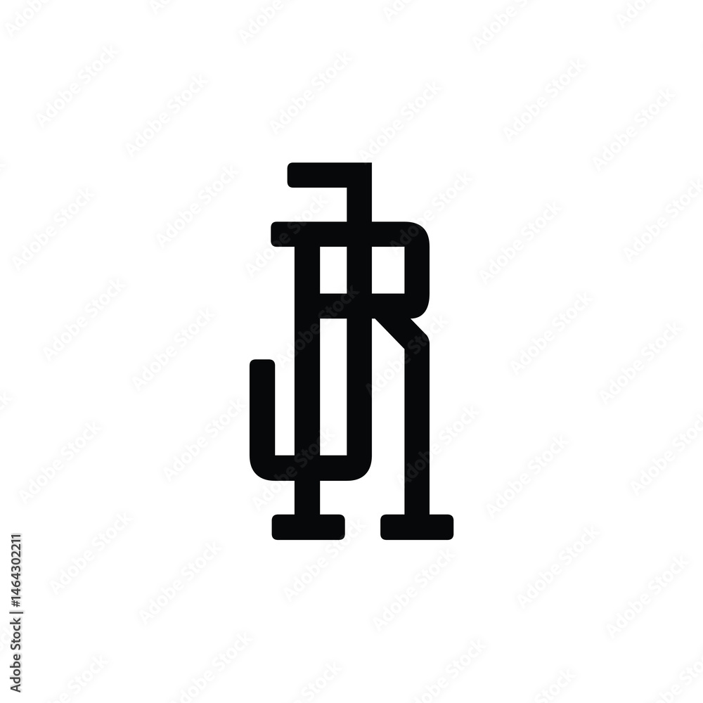 JR monogram logo design letter text name symbol monochrome logotype alphabet character simple logo JR monogram logo design letter text name symbol monochrome logotype alphabet character simple logo