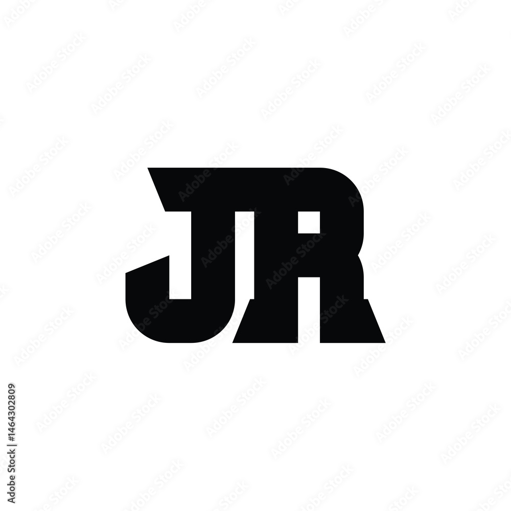 Obraz premium JR monogram logo design letter text name symbol monochrome logotype alphabet character simple logo