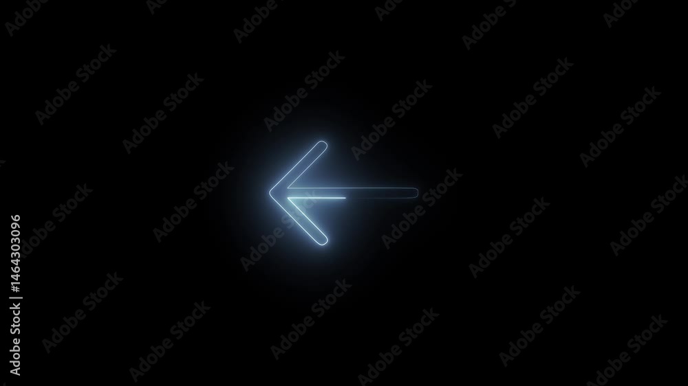 The neon shine left arrow emits a radiant glow, Direction arrow left neon light glowing sign icon magenta color animation, traffic signal sign symbol on black background. The neon shine left arrow emits a radiant glow, Direction arrow left neon light glowing sign icon magenta color animation, traffic signal sign symbol on black background.