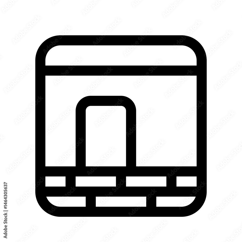 front of the ka'bah icon with line style, perfect for user interface projects front of the ka'bah icon with line style, perfect for user interface projects