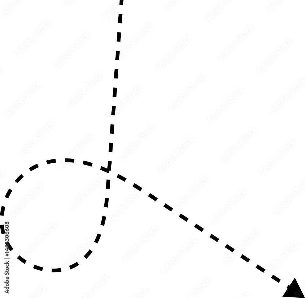 Hand drawn dotted arrows set. Hand drawn freehand different curved lines, swirls arrows. Curved arrow line. Doodle, sketch style. Hand drawn dotted arrows set. Hand drawn freehand different curved lines, swirls arrows. Curved arrow line. Doodle, sketch style.