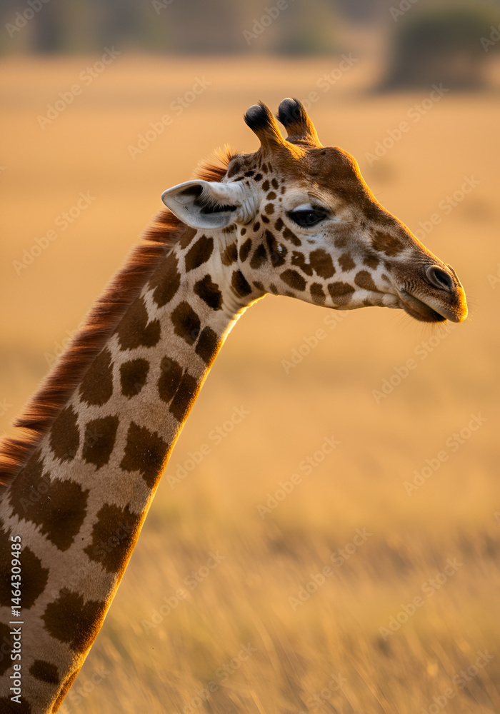 Obraz premium Giraffe in golden savannah