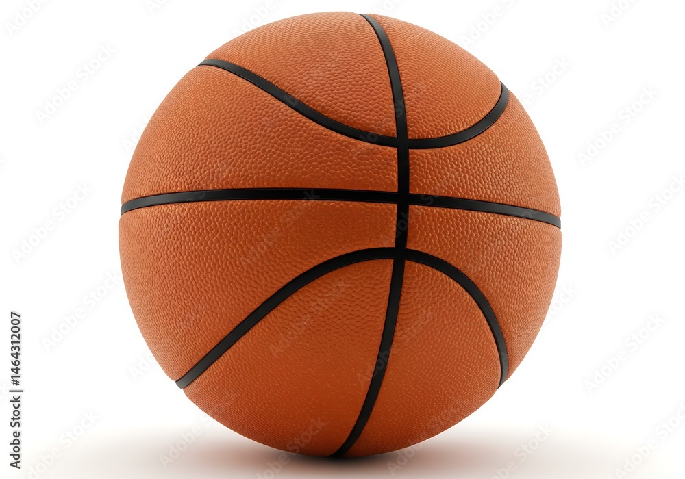 Fototapeta premium Realistic 3d render of a classic orange basketball isolated on a white background