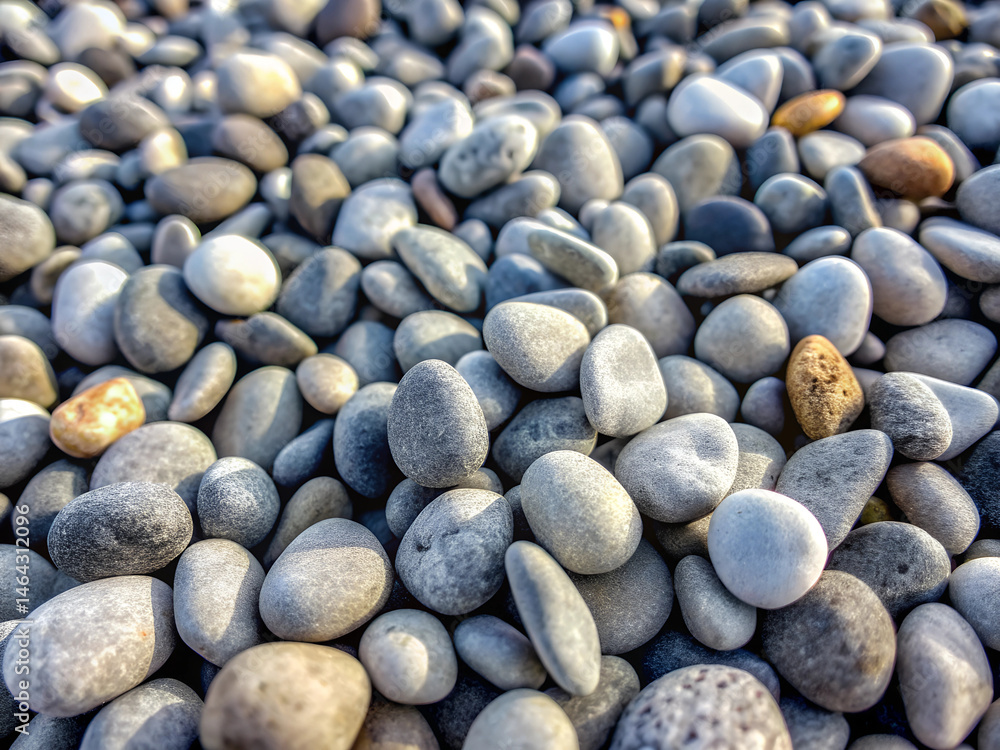 Many stone background. A pile of gray rocks with a single orange rock in the middle. The rocks are scattered and unevenly sized, creating a sense of chaos and disorder Many stone background. A pile of gray rocks with a single orange rock in the middle. The rocks are scattered and unevenly sized, creating a sense of chaos and disorder