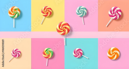 vector set of colorful lollipops