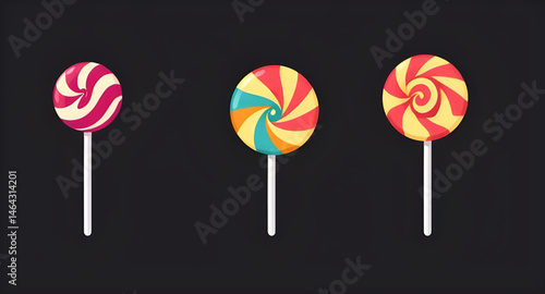 vector set of colorful lollipops