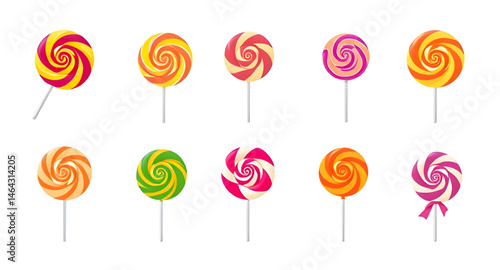 vector set of colorful lollipops