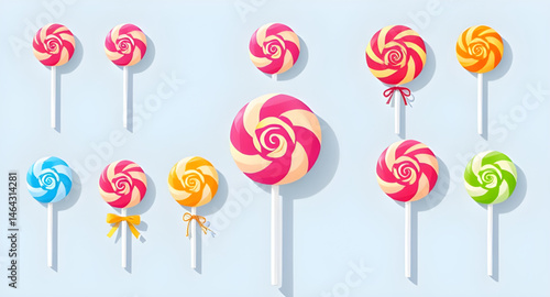 vector set of colorful lollipops
