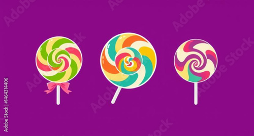 vector set of colorful lollipops
