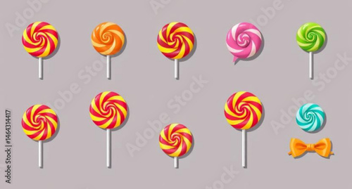 vector set of colorful lollipops