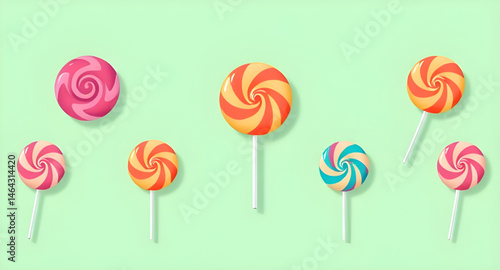 vector set of colorful lollipops