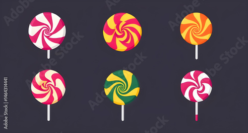 vector set of colorful lollipops