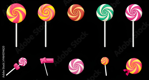 vector set of colorful lollipops