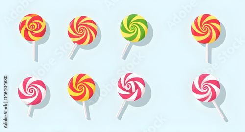 vector set of colorful lollipops