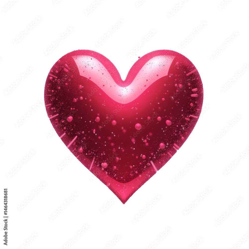 Floating Heart Hologram with Sci-Fi Particle Trails Floating Heart Hologram with Sci-Fi Particle Trails