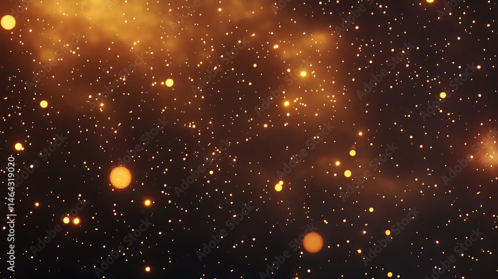 Fototapeta premium Golden particles abstract background