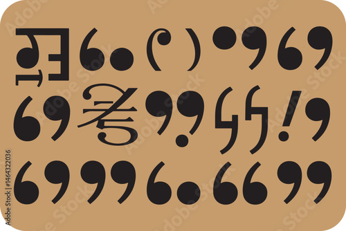 Diverse Quotation Mark Collection: Various Typographic Styles for Speech and Text Attribution.