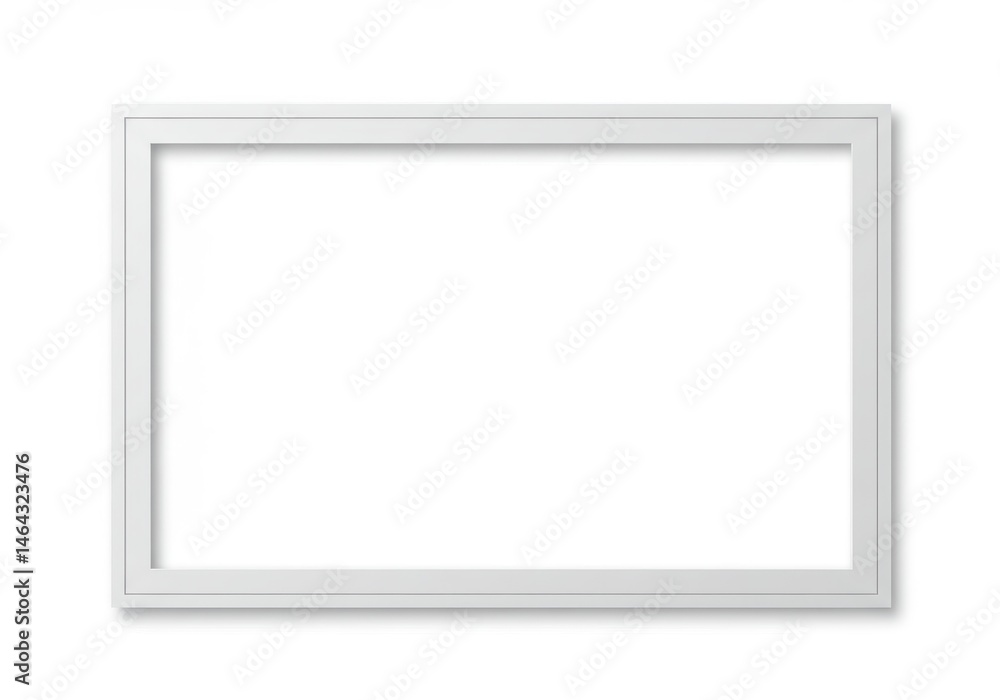 Isolated white picture frame with a blank center on a white background, ready for your image Isolated white picture frame with a blank center on a white background, ready for your image
