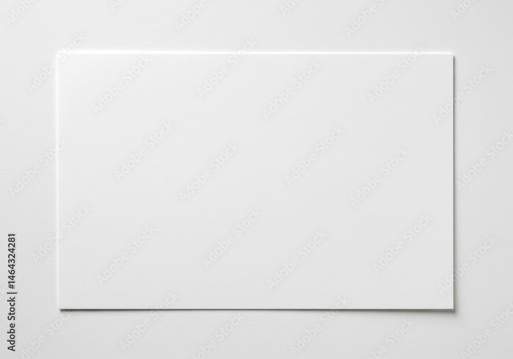 Blank white rectangle on white surface for text or graphic overlay Blank white rectangle on white surface for text or graphic overlay