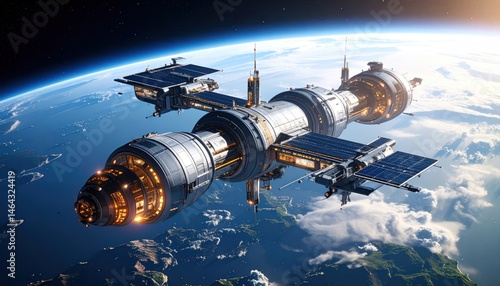 Space Station Orbiting Earth