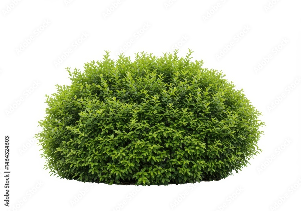 Fototapeta premium Green bush with small leaves isolated on white background for design element