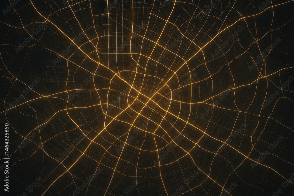 Obraz premium Luminous contours resembling a city map