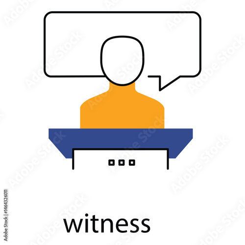 Witness vector Icon design Symbolizing Legal Testimony and Justice