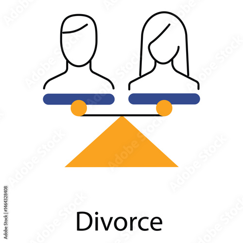 Divorce vector Icon design Symbolizing Legal Separation and Court