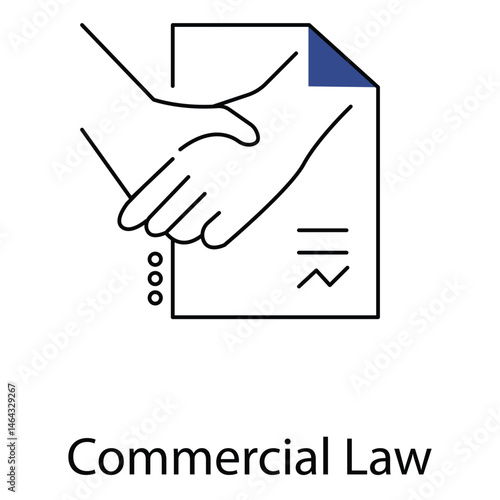 Commercial Law vector Icon design Symbolizing Business Legal Framework